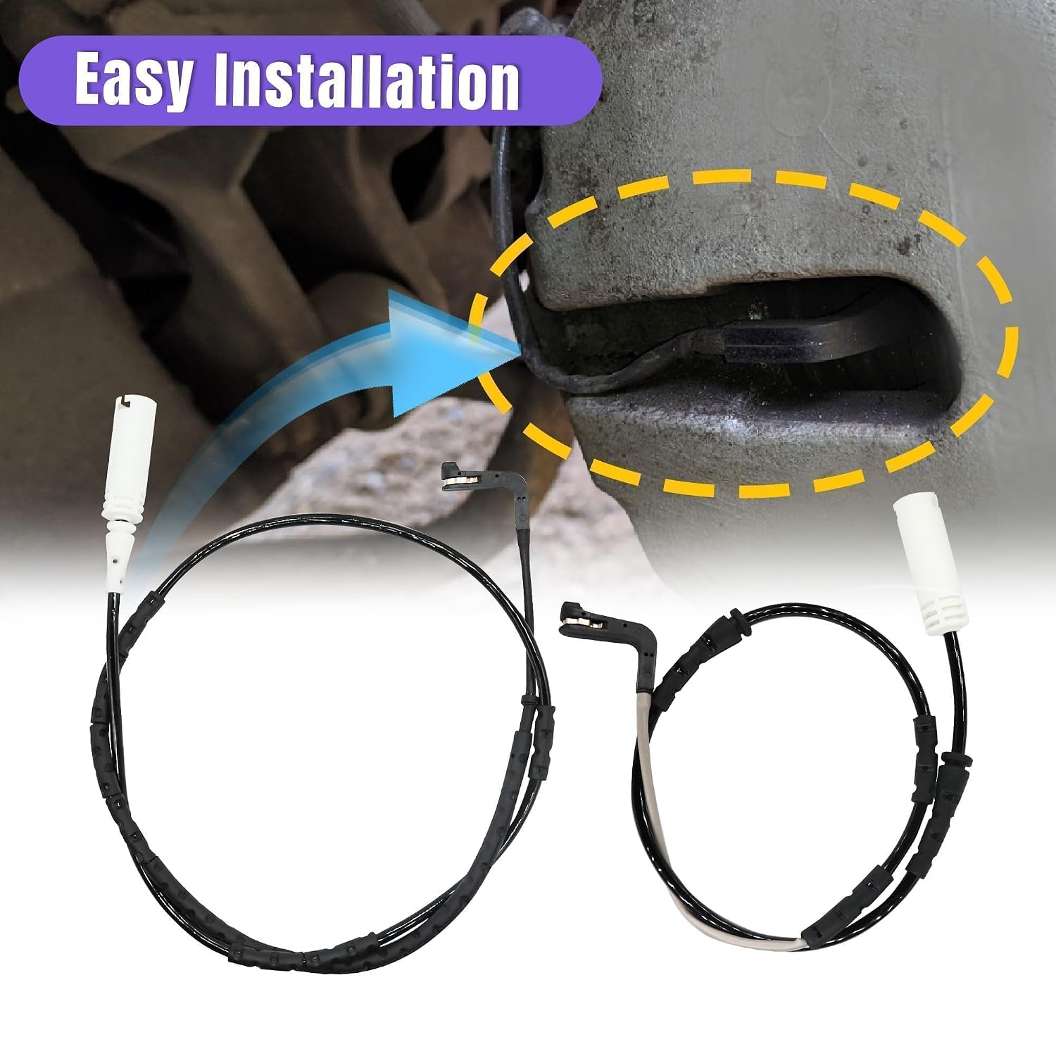 2pcs Front & Rear Brake Pad Wear Sensor Fit for BMW 128i 135i 2008-2010 328i 2007-2013 330i 2005-2007 335i 2007-2012 M3 2008-2013 Replace# 34356789440 34356789445 34356779619 0841606 0841602 5S11535