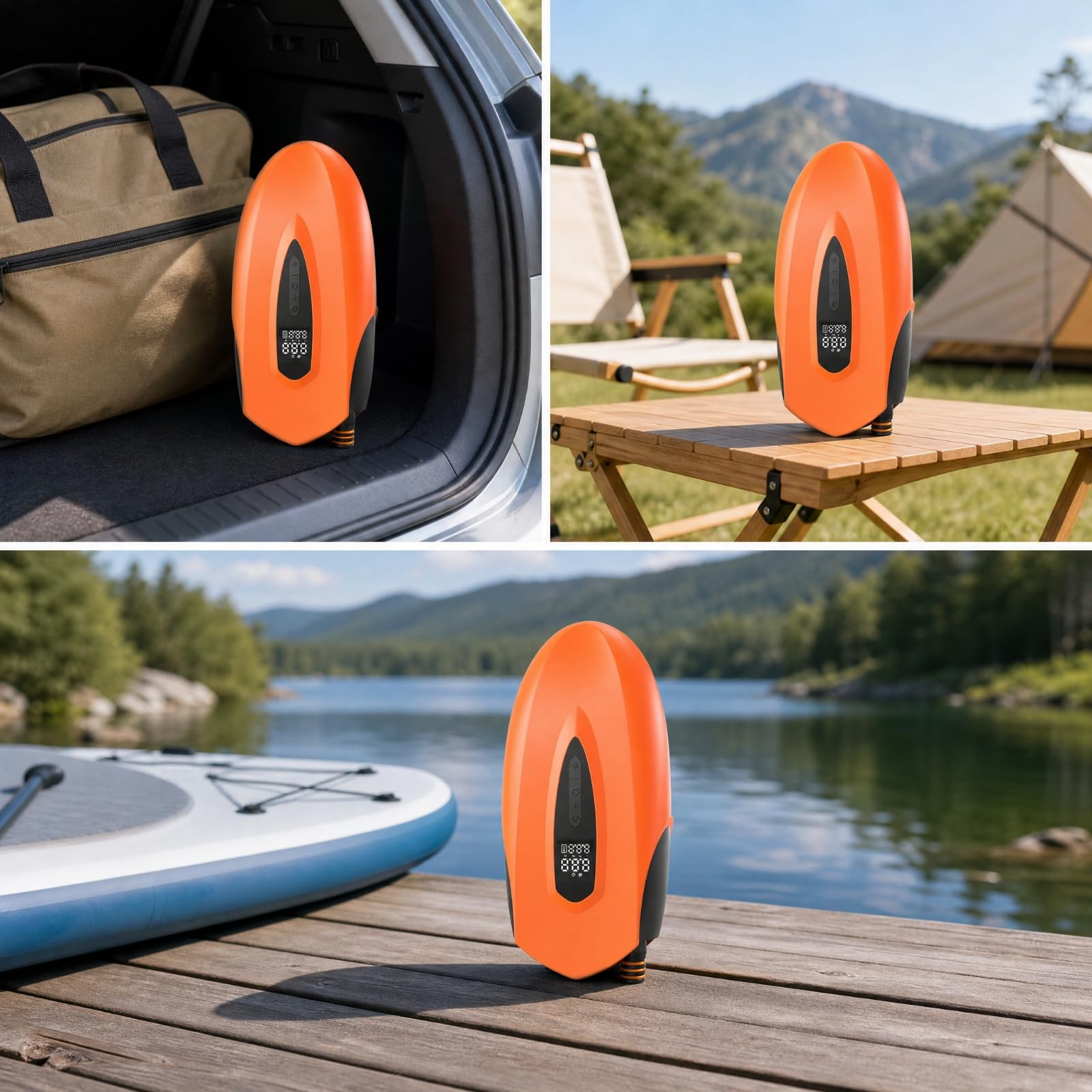 kowaku Inflador Eléctrico Portátil con Pantalla Digital Inalámbrico Inflador Eléctrico con Pantalla Digital Display Compacto para Hogar, Piscina