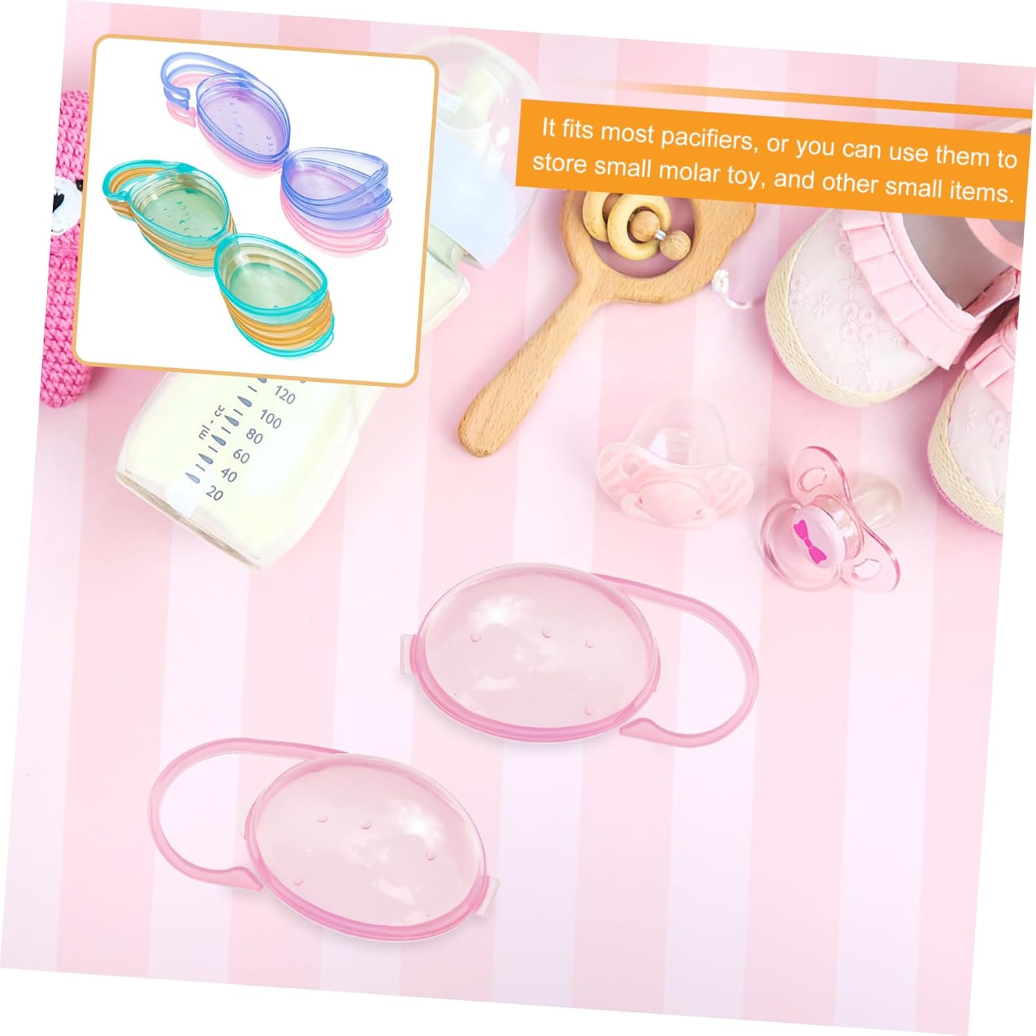 Hemoton 8pcs Pacifier Storage Container Plastic Pacifier Carrying Case for Safe Easy to Clean for Organizing Multi