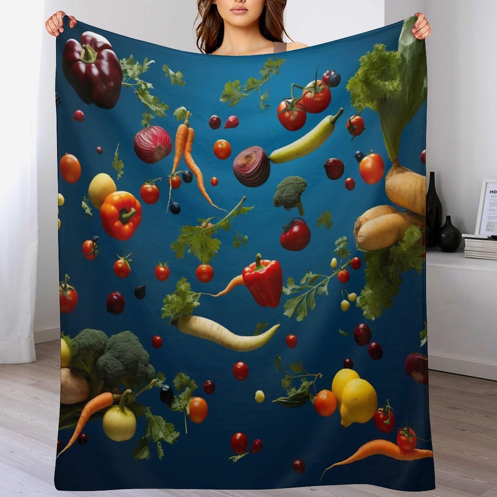 Plaid jeté canapé flanelle légume couverture polaire 3D
