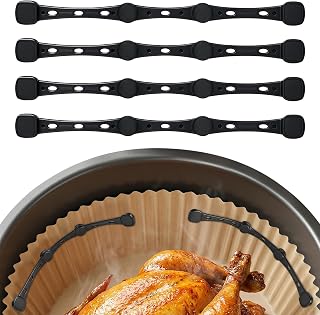 4 Pieces Magnets for Airfryer Baking Paper 17.5cm Silicone Magnets Air Freezer Accessories Prevent Baking Paper from Covering Food, Hot Air Fryer Accessories for Ninja Philips, Cosori
