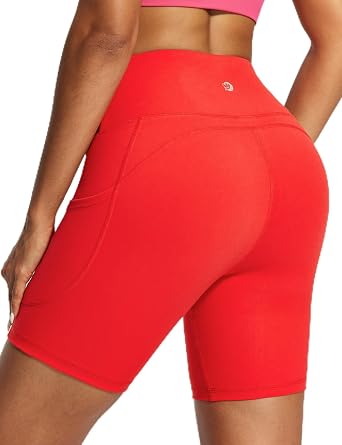 IUGA Biker Shorts Women 6" Tummy Control Workout Yoga Compression Shorts | 3 Deep Pockets, High Waisted, Buttery Soft & Breathable Fabric, Squat-Proof, Quick-Dry, Spandex, Running, Gym, Athletic
