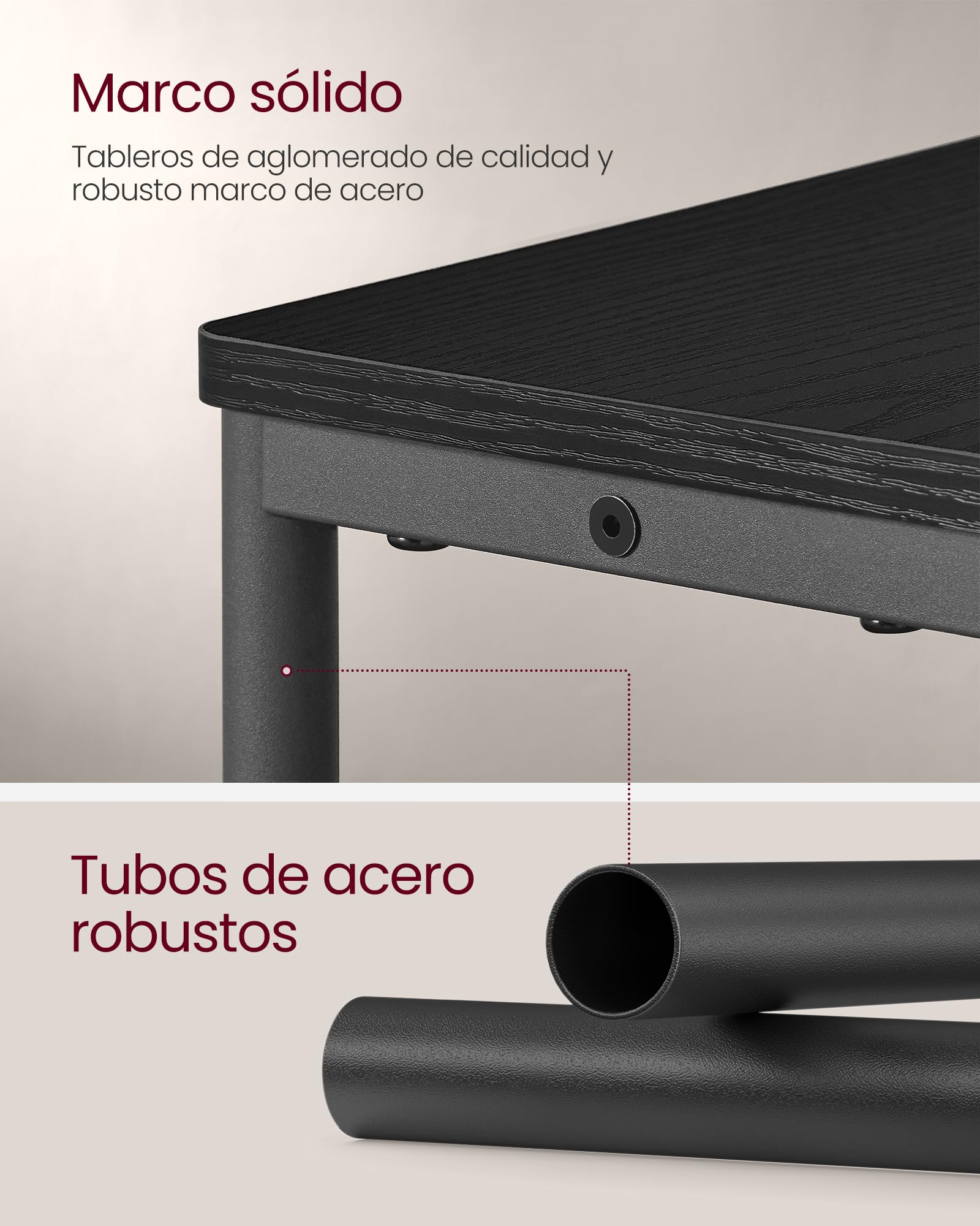 VASAGLE Mesa Auxiliar con Multienchufe, Mesita Estrecha con 3 Estantes, para Espacios Pequeños con Revistero, para Salón, Dormitorio, Estudio, Negro Ébano y Negro Tinta LET335B02