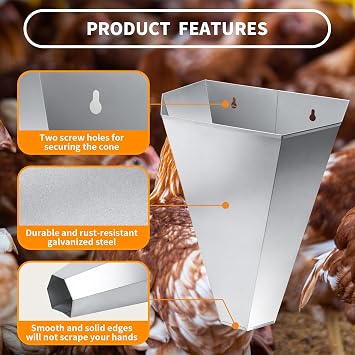 Medium Chicken Kill Cone Restraining Butchering Poultry 8 lbs