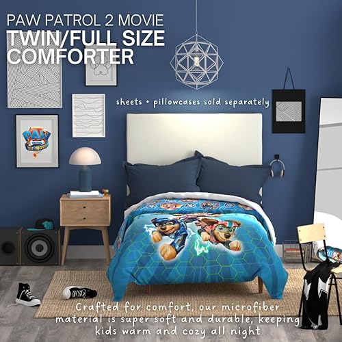 Miniatura 2 de Paw Patrol 2 Movie - Ropa de cama para niños, edredón reversible de microfibra súper suave, tamaño individualmatrimonial, (producto oficial) por