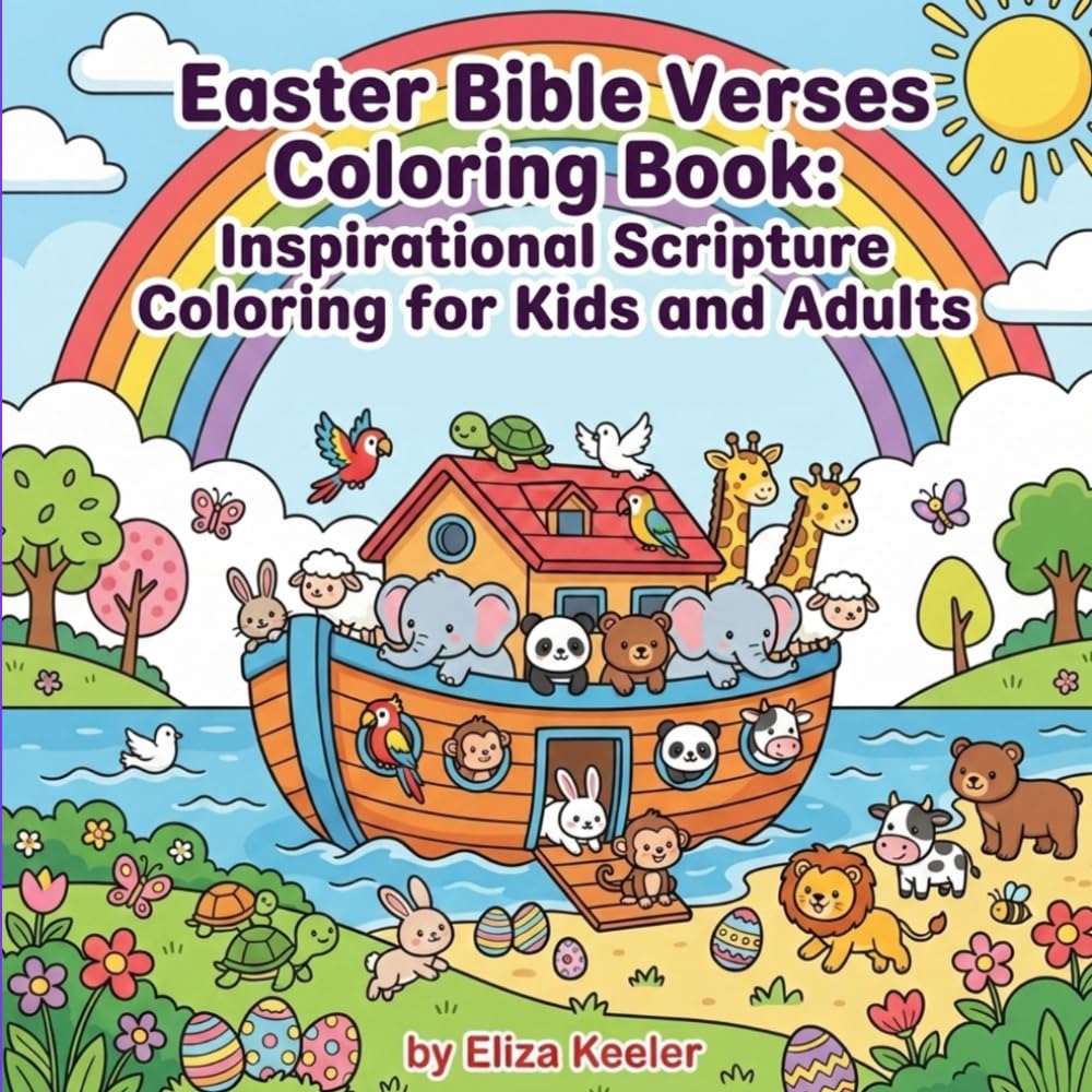 Easter Bible Verses Coloring Book: Inspirational Scripture Coloring For Kids and Adults: Coloring Book For All Ages
