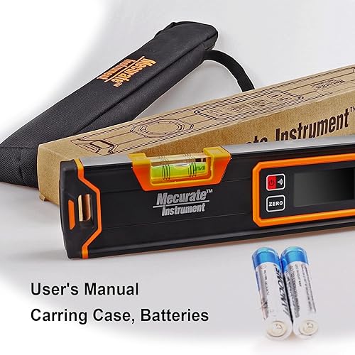 Miniatura 7 de Mecurate Nivel digital de 15.7 pulgadas con pantalla LCD, ángulo de 360, nivel de torpedo digital magnético, transportador de burbujas de espíritu