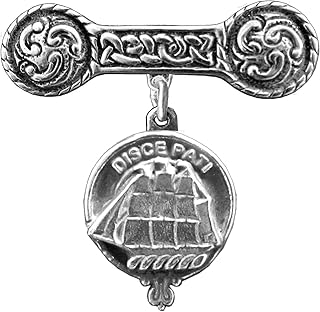 Duncan Clan Crest Iona Bar Brooch - Sterling Silver
