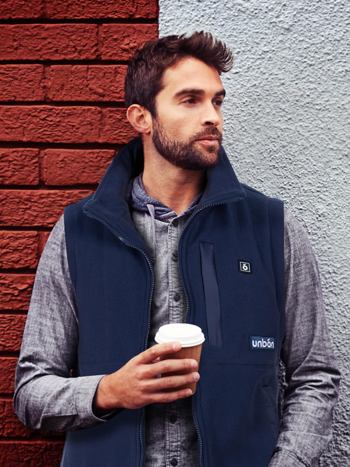 UNBON Gilet Riscaldato Uomo con Batteria USB 10000mAh, Giubbotto Riscaldato Uomo con 3 Temperatura 6 Zone di Calore, Gilet Riscaldante Elettrico Pile, Giacca Riscaldata Uomo per Moto Caccia