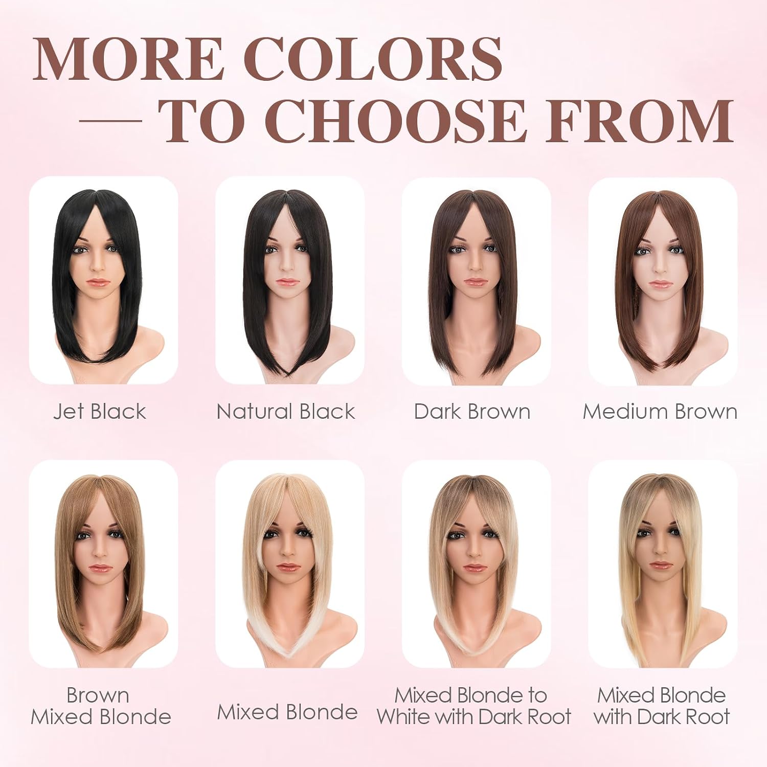 S-noilite 14inch Hair Toppers for Women with Bang Long Straight Clip in HairPieces for Women with Thinning Hair Add Volume Mixed Blonde to White with Dark Root