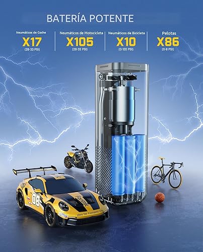 Miniatura 3 de Fanttik Compresor de aire portátil X8 APEX para inflado de neumáticos, inflado rápido de 1 minuto, inflador de neumáticos inalámbrico de 150 PSI con