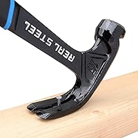 Vista 3 de Real Steel Martillo de encuadre de garra curva forjada de una pieza de 15 onzas con agarre de cojín 0516