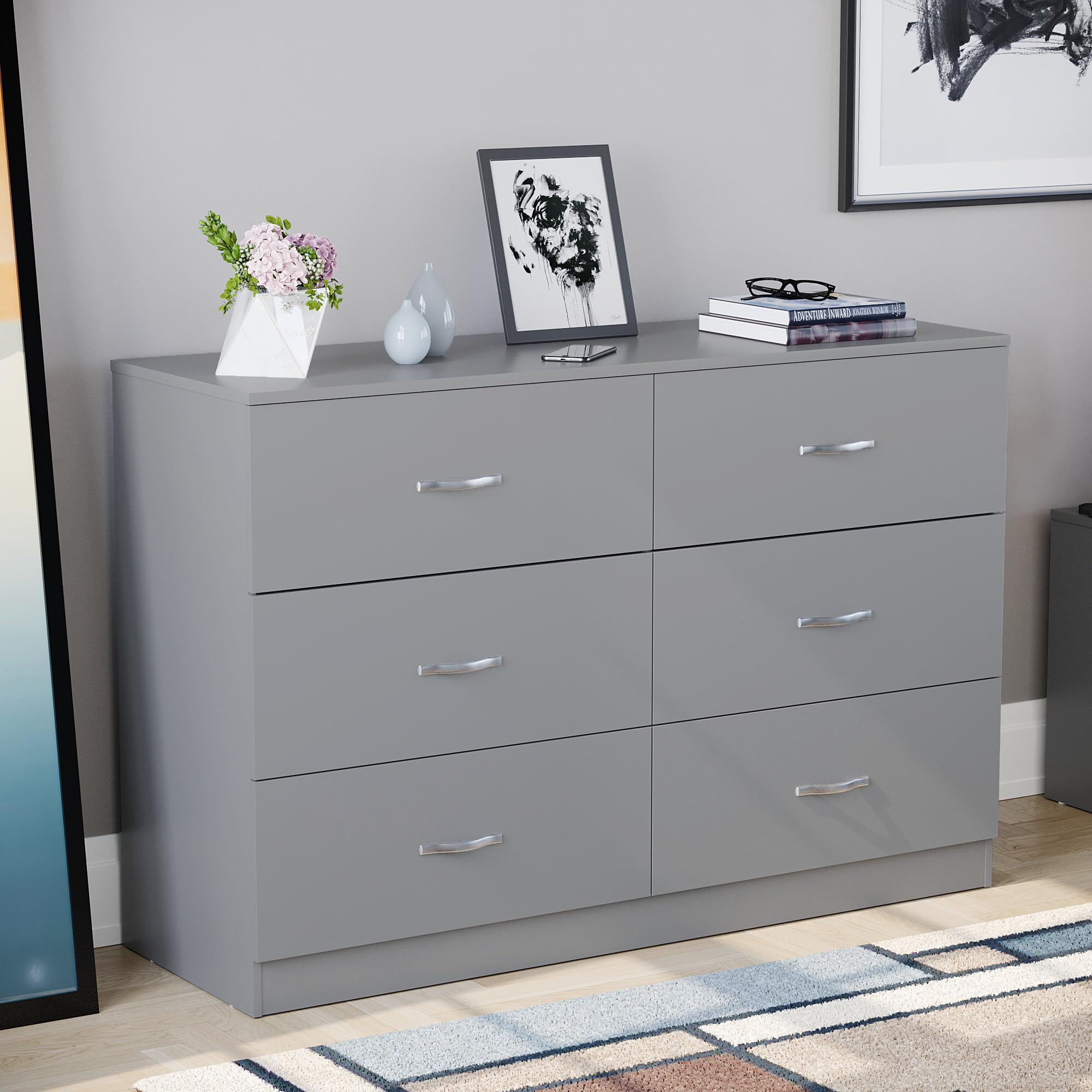 Vida Designs Riano 6 Drawer Chest Of Drawers - Grey