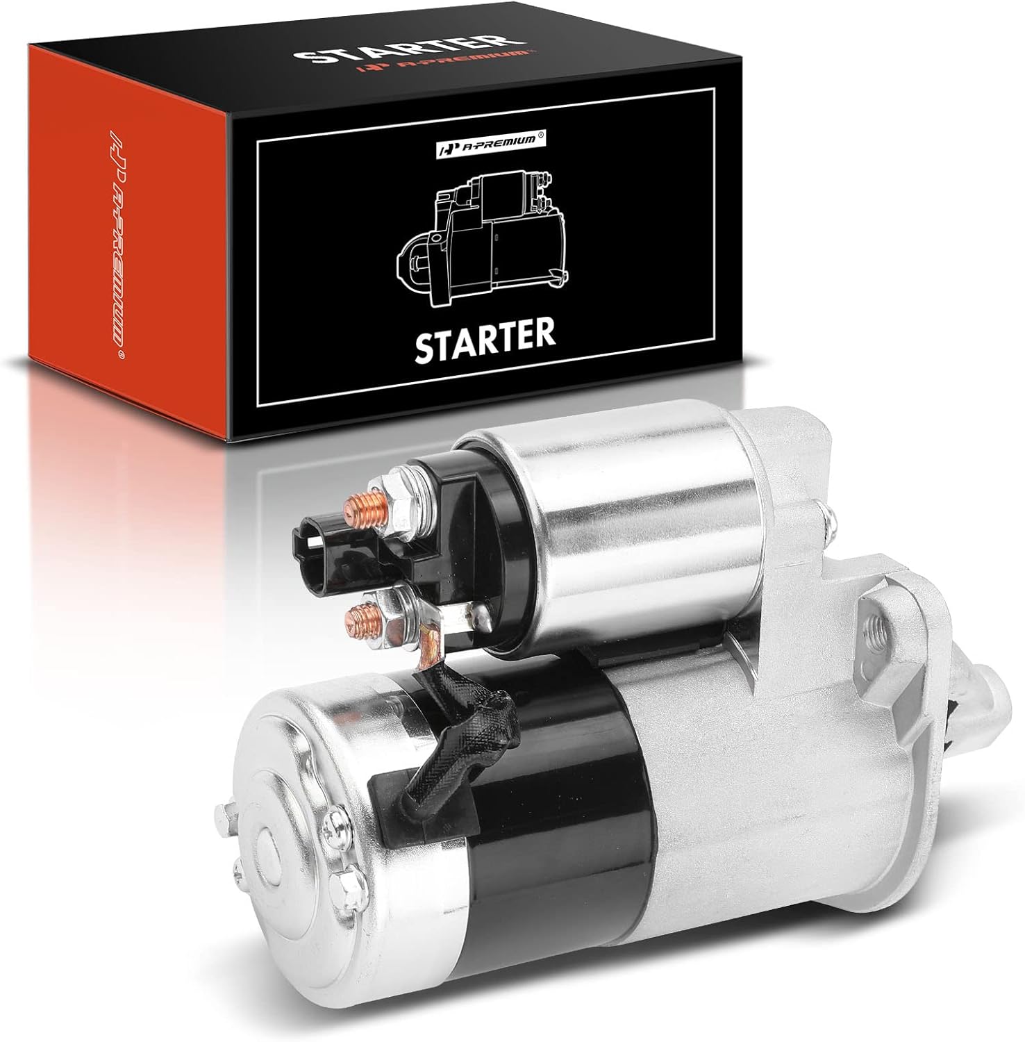 A-Premium Starter Motor Compatible with Hyundai Elantra 07-12, Tiburon 07-08 & Kia Soul 10-11, Sportage 07-10, Spectra 07-09, Spectra5 07-09, 2.0L, 12V 1.2KW 8 Teeth Clockwise, Automatic Transmission