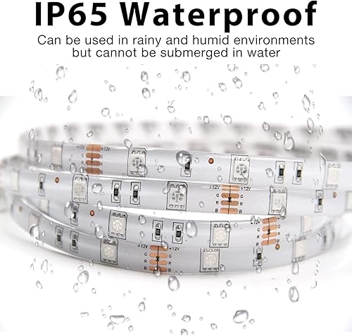 Miniatura 2 de DAYBETTER Luces LED impermeables para dormitorio, tira de luces LED de 16.4 pies, 150 LED que cambian de color RGB 44 teclas, control remoto, 12 V