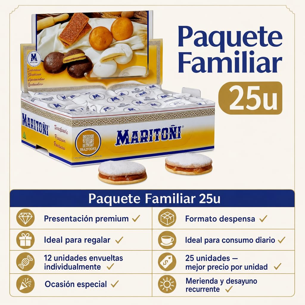Maritoñi | Meriendas Artesanales Tradicionales | Dulce Típico de Granada | Paquete de 25 Unidades