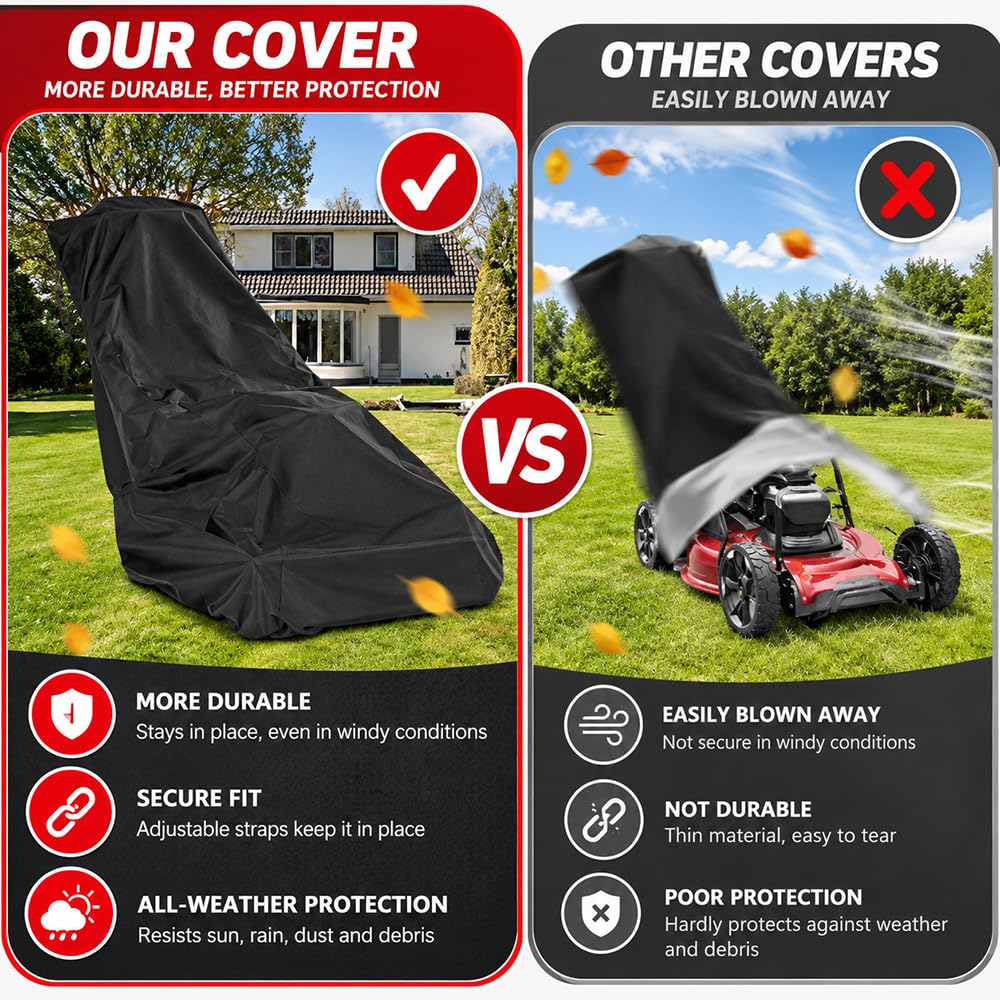 Funda para Cortacésped de Empuje para Makita PLM5121, Cubierta Protectora para Cortadora de Césped de Jardín, Protección Repelente al Agua contra Lluvia