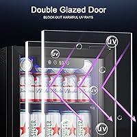 Vista 3 de Antarctic Star Mini Fridge Cooler - 12 Bottle 48 Can Beverage Refrigerator Glass Door for Drinks or Beer Wine –Small Drink Dispenser for Home