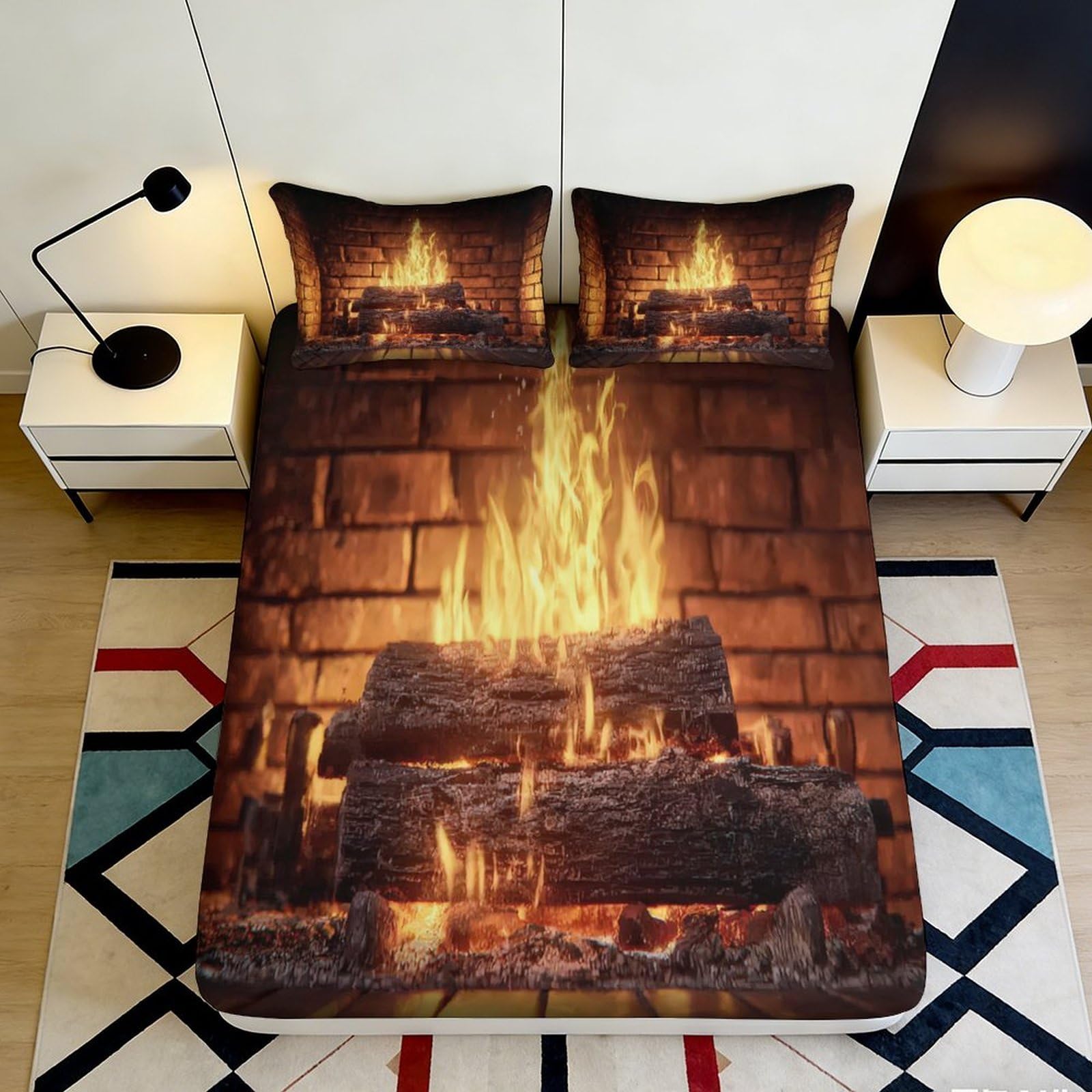 3D Printed African Sunset Fitted Sheet Microfiber Deep Pocket Non-Slip Bedroom Bedding Safari Mattress Fitted Cover 200x200x25cm