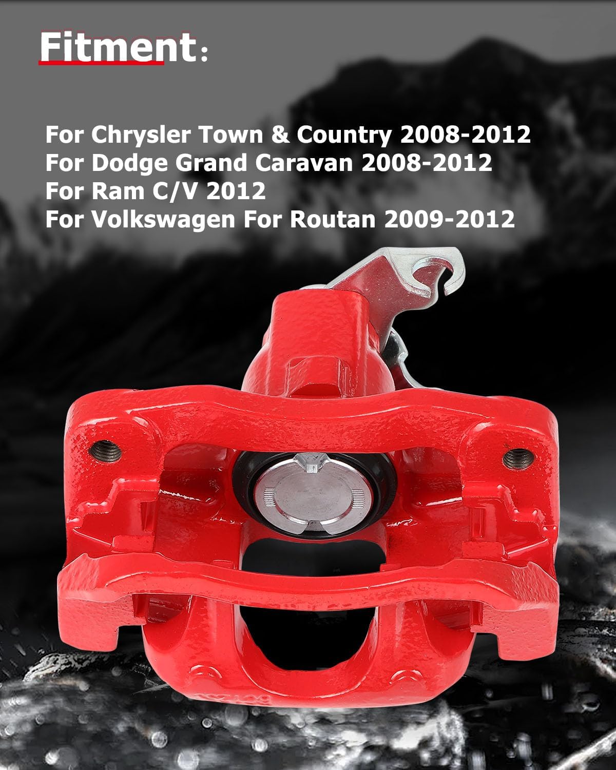 cciyu Rear Left Brake Caliper Assembly w/Bracket 18B5081 2008-2012 For Chrysler For Town & Country,2008-2012 For Dodge For Grand Caravan,2012 For Ram For C/V,2009-2012 For Volkswagen For Routan
