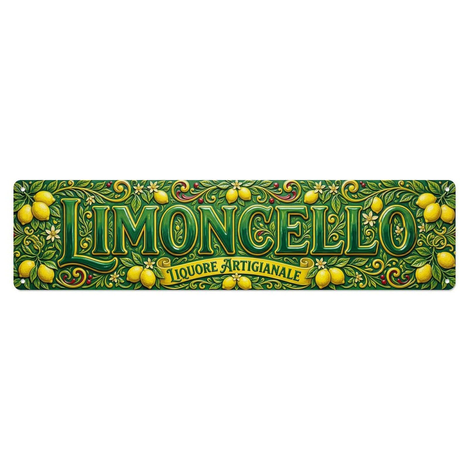 Vintage Limoncello Colorful Enamel Bar Metal Tin Sign Plaque Wall Decor for Cafe, Club, Garden Metal Poster 4x16Inch