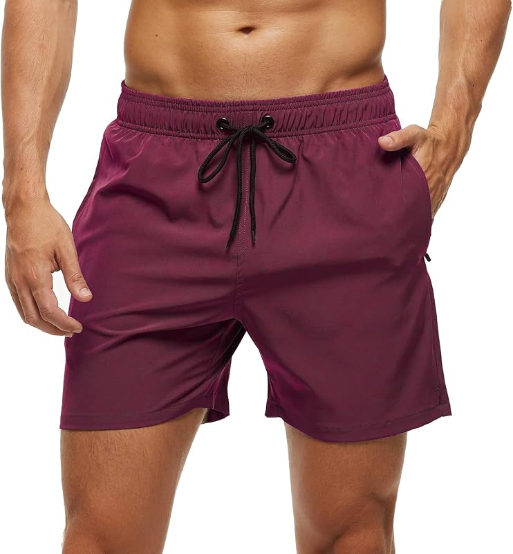 Bañador Hombre 2 en 1 Bañador de Secado Rápido con Forro de Malla y Cordón de Ajuste para Playa Bañador Casual Impermeable para Piscina Verano