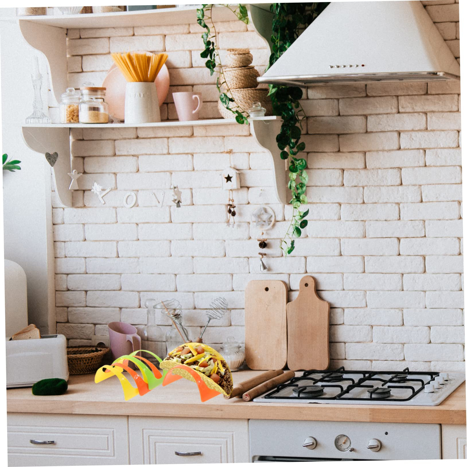 Garneck 50pcs Tortilla Stand Comal for Tortillas Taco Baking Tray Food Trays Prensa Para Tortillas Taco Shell Holder Stand Taco Holder Stand Baking Taco Truck Tray Tacos Holder Tacos De Pp