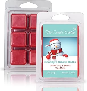 The Candle Daddy Frosty's Snow Balls - Winter Twig & Berries Scented Wax Melt - 1 Pack - 2 Ounces - 6 Cubes - Funny Present