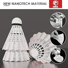 Badminton Birdies Nylon Feather Bedminton Shuttlecocks - Plastic Birdie Ball for Indoor Outdoor Matches Baseball Practice Highly Stable & Durable Set for Beach Racket Games Playground Backyards