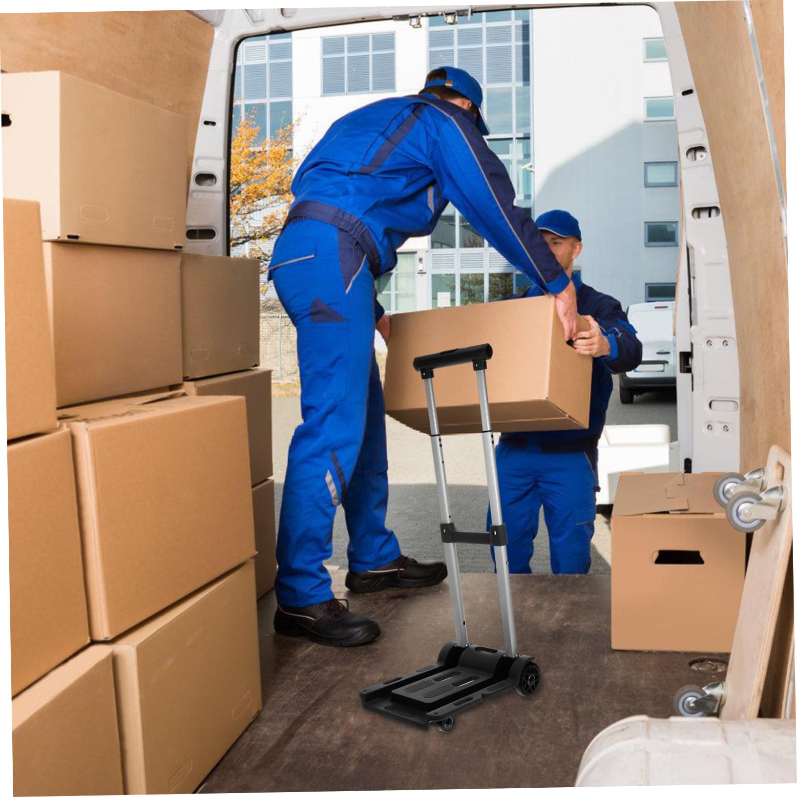 Carro plegable multifuncional, material duradero, ruedas omnidireccionales, carrito compacto para mudanzas de compras y transporte de materiales, carro utilitario versátil