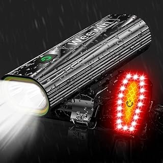 2023 New 5 LED 9000 Lumen Super Bright Bike Lights for Night Riding, Bicycle Light 10 Modes Runtime 24+ Hour,360°Rotatable Bike Headlight, Upgrade Waterproof USB Rechargeable Bike Light Front and Back