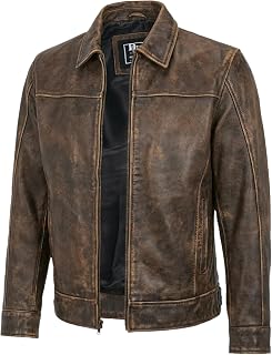 Mens Leather Jacket Real Lambskin Classic Vintage Style Leather Jackets For Men