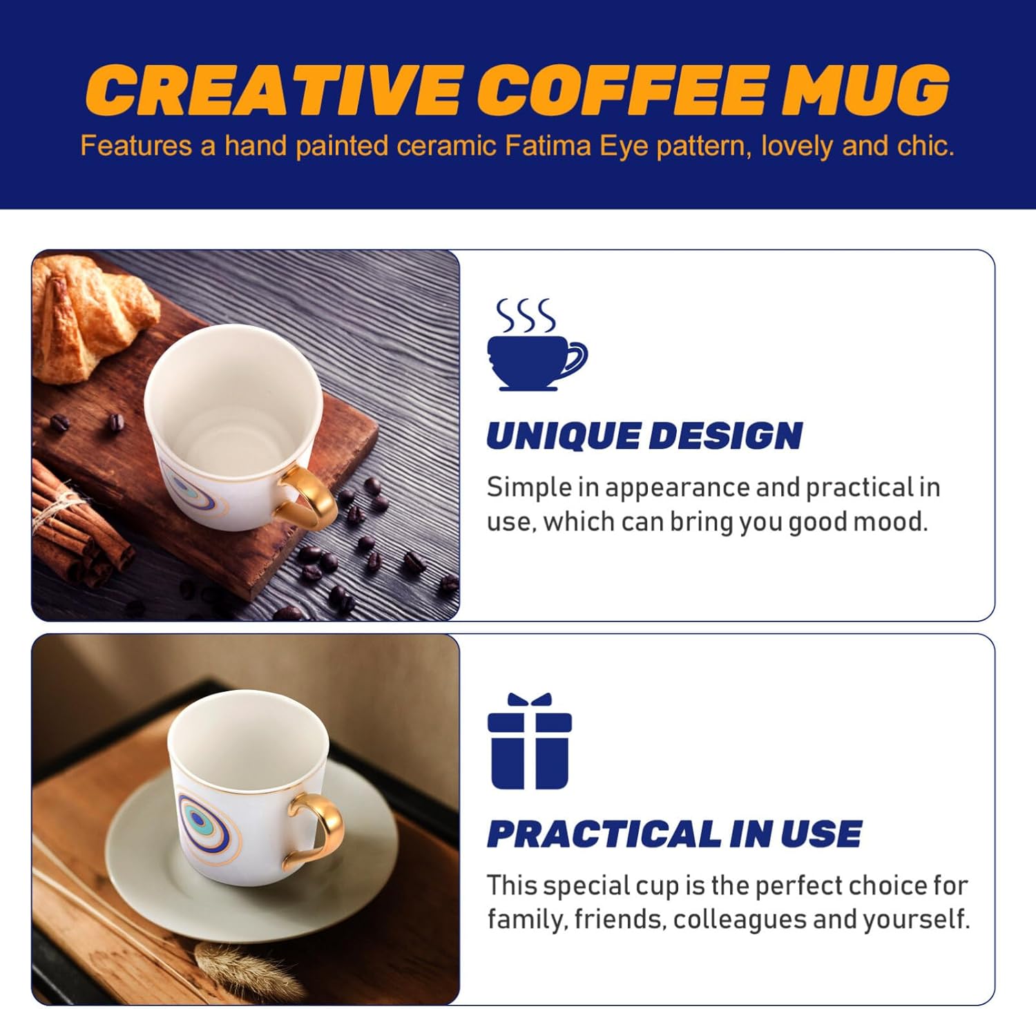 Hand-painted Ceramic Eye Mug Chic Eye Coffee Cup for Home Office More for Milk Tea Juice Unique Present for Friends Family - Image 5