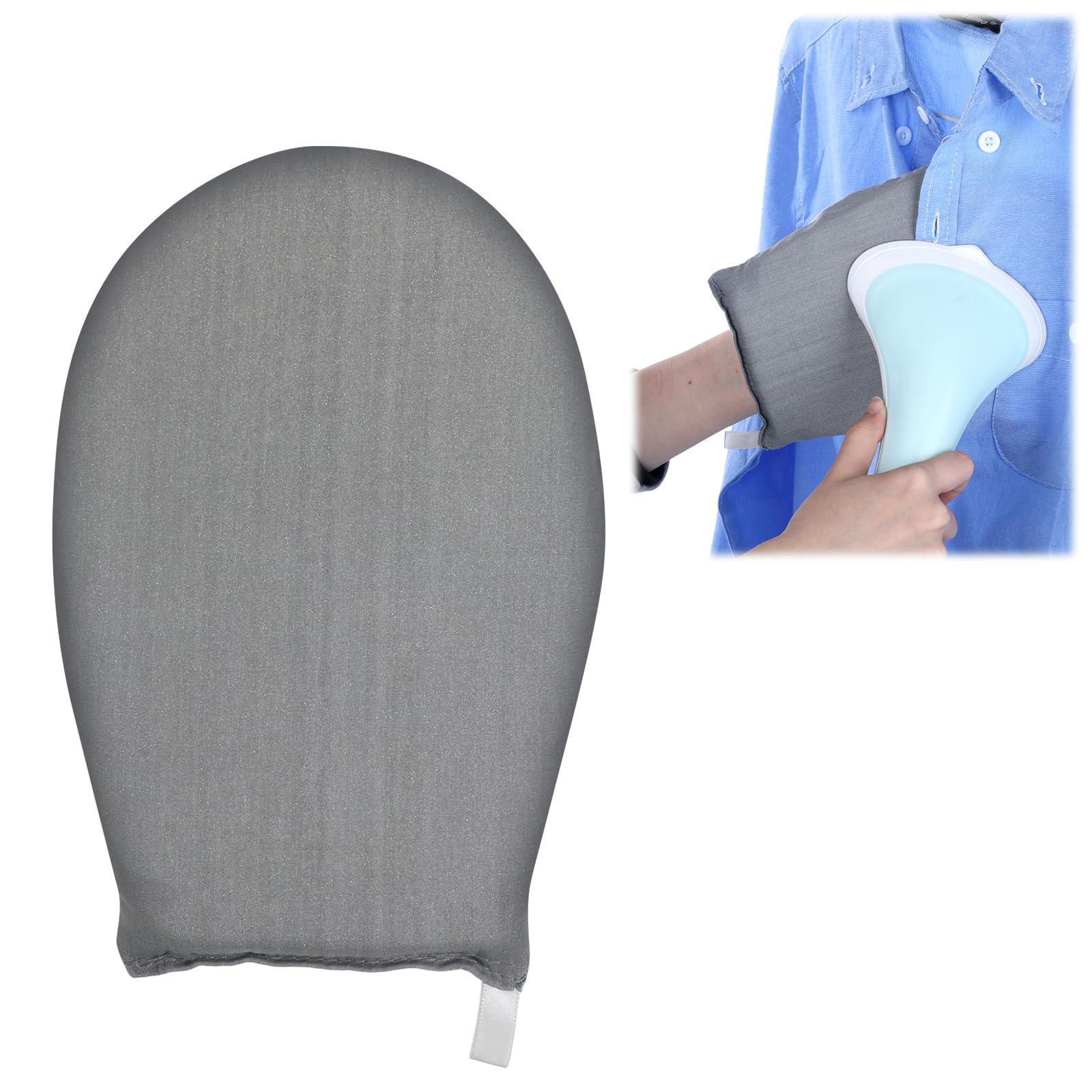 Garment Steamer Ironing Gloves Steamer Gloves for Steaming Clothes Anti Steam Glove Heat Resistant Glove with Finger Loop Waterproof Ironing Mitt Garment Steam Accessories for Clothes (Grey)