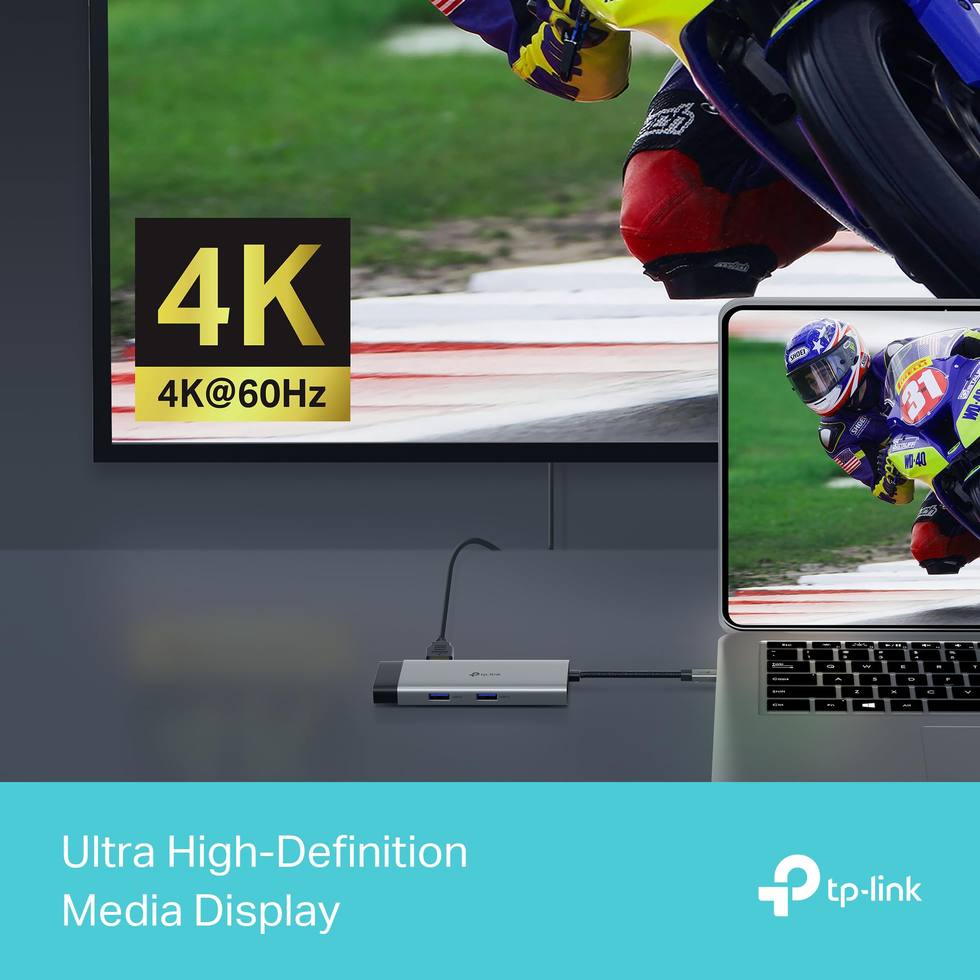 TP-Link UH6120C Hub USB C 6 in 1, 1 HDMI 4K@60Hz, 1 Gigabit Ethernet, 1 PD Rapida a 100 W, 3 Porte di USB 3.0 (1 USB-C, 2 USB-A), SuperSpeed a 5 Gbps, Adattatore per Windows, Mac OS X, iOS, Android