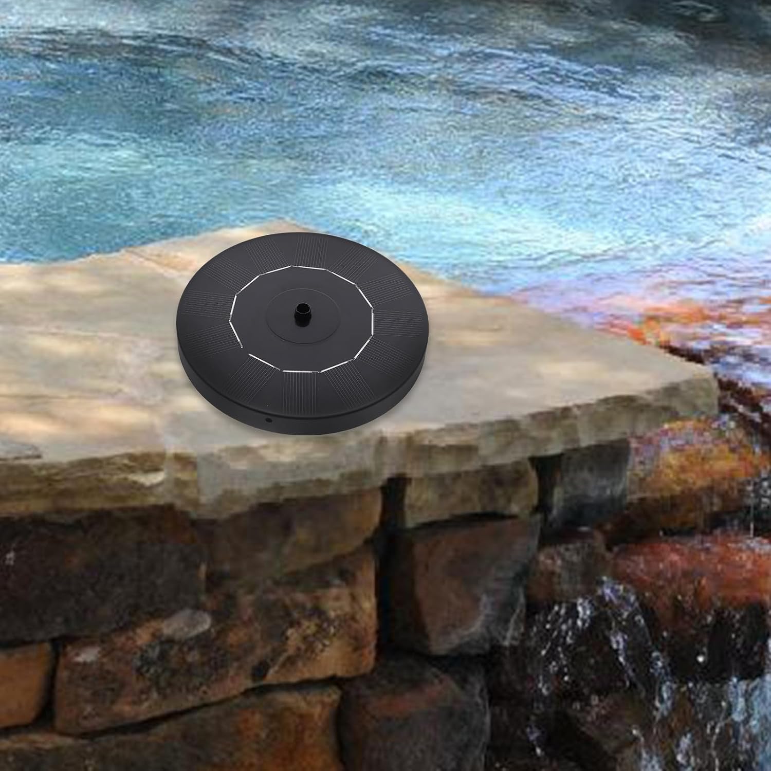 LABRIMP Solar Floating Fountain Water Pump Plastic and Metal Material Miniature Solar Powered Fountain with 200l/ Rate for Garden and Small Pond for Outdoor Garden Decoration and Fish