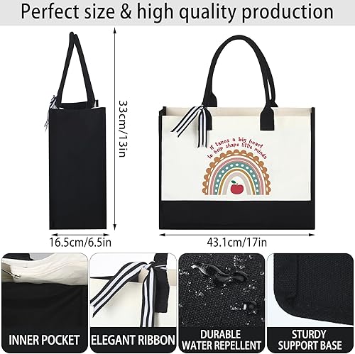 Miniatura 3 de Panelee 2 piezas de regalos de agradecimiento para profesores, bolsa de lona para mujer, regalos de graduación para profesores