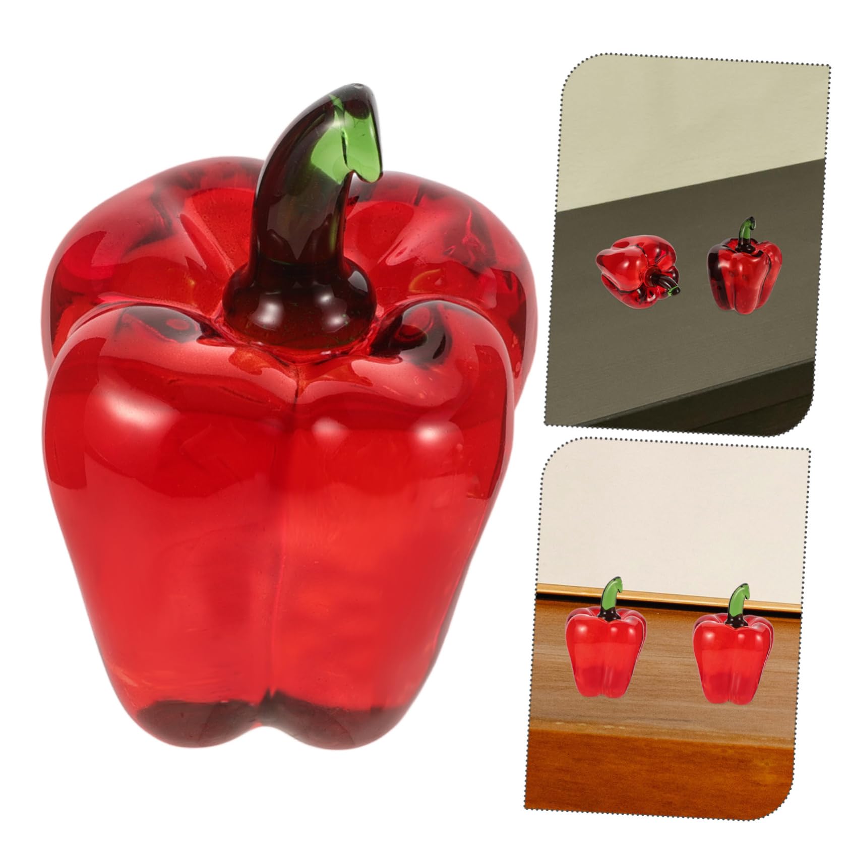 ABOOFAN 5 Pz Ornamenti di di cristallo peperoncino falso statua di peperoncino artificiale figurine di frutta da collezione figurina di peperone decorazione della scrivania rosso