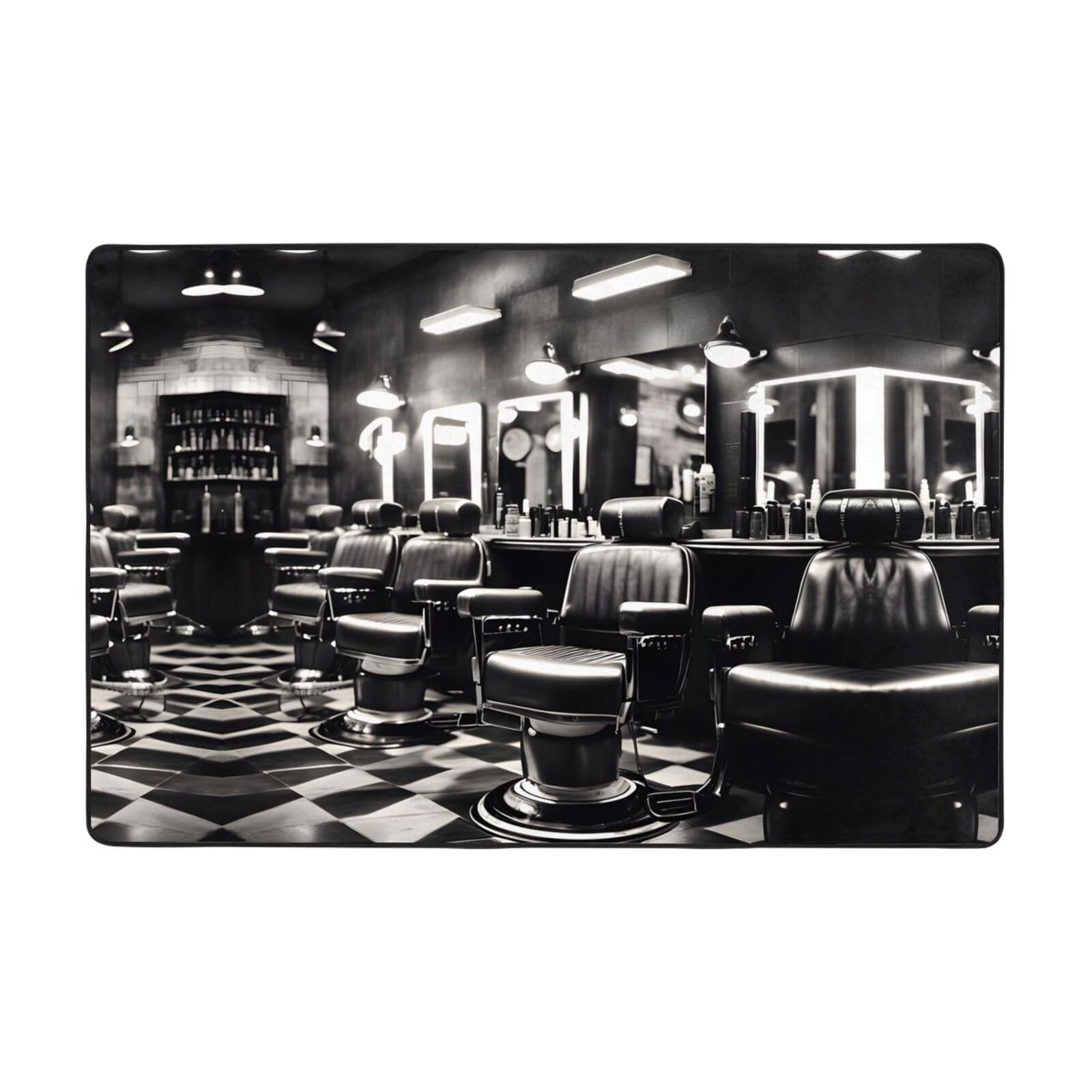 Tapis super doux de style monochrome motif moderne pour salon et chambre enfant