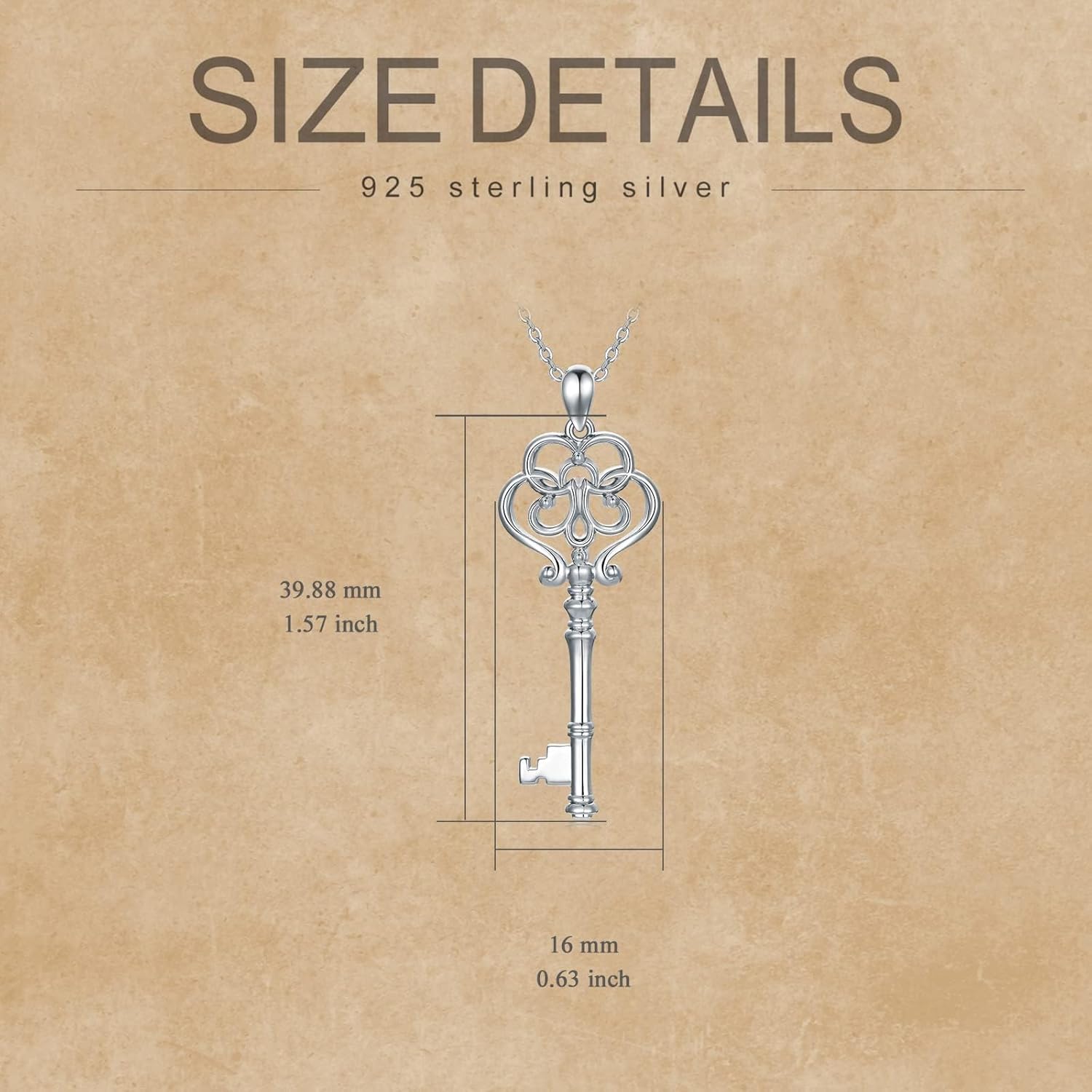 YAFEINI Key Necklace 925 Sterling Silver Retro Vintage Key Jewelry Gifts for Women Girls - Image 3