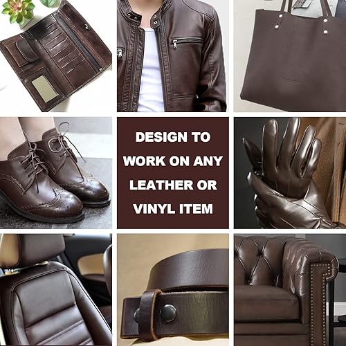 Miniatura 5 de STARTSO WORLD Bálsamo de recoloración de cuero, kit de reparación de cuero crema para muebles, tinte de cuero, restaurador de color de cuero para