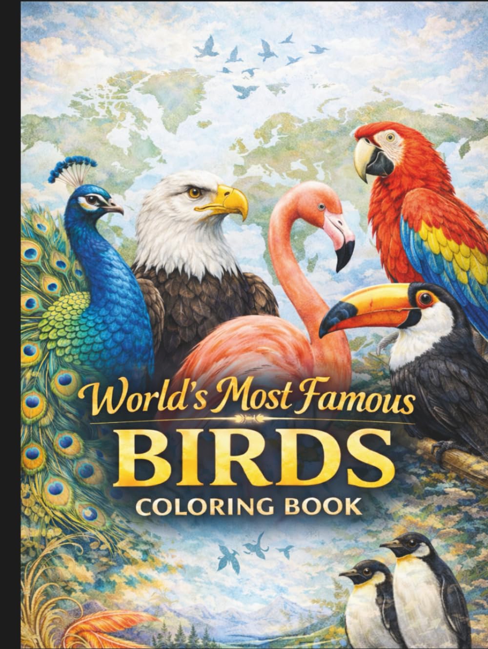 World’s Most Famous Birds Coloring Book: 50+ Beautiful Bird Illustrations of Iconic Species from Around the Globe — With Fun Facts & Educational Pages