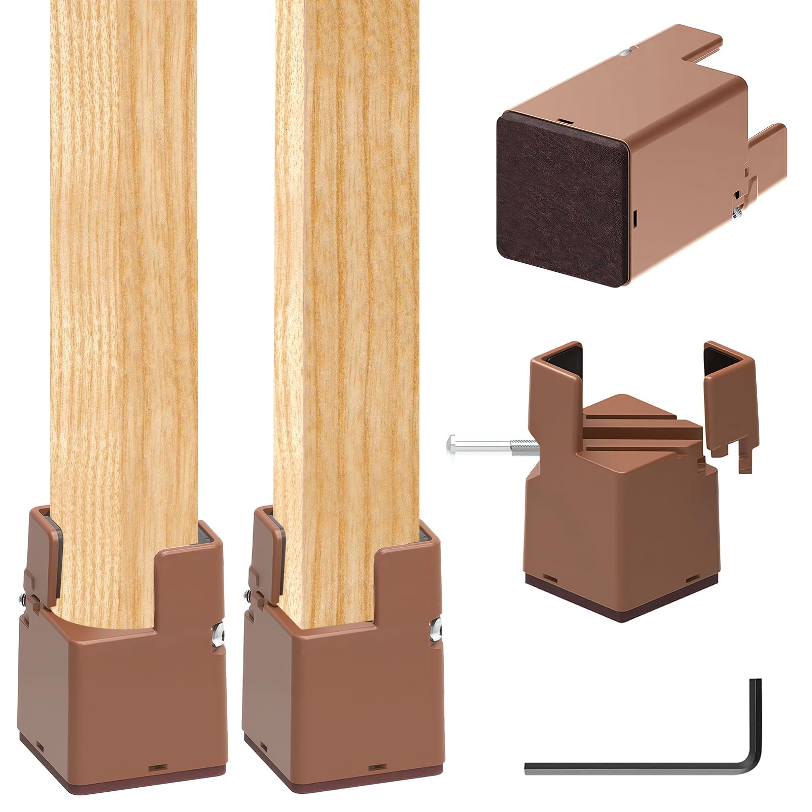 Elevadores para muebles ajustables de 5cm para fijar patas de sillas y camas sin tambaleos