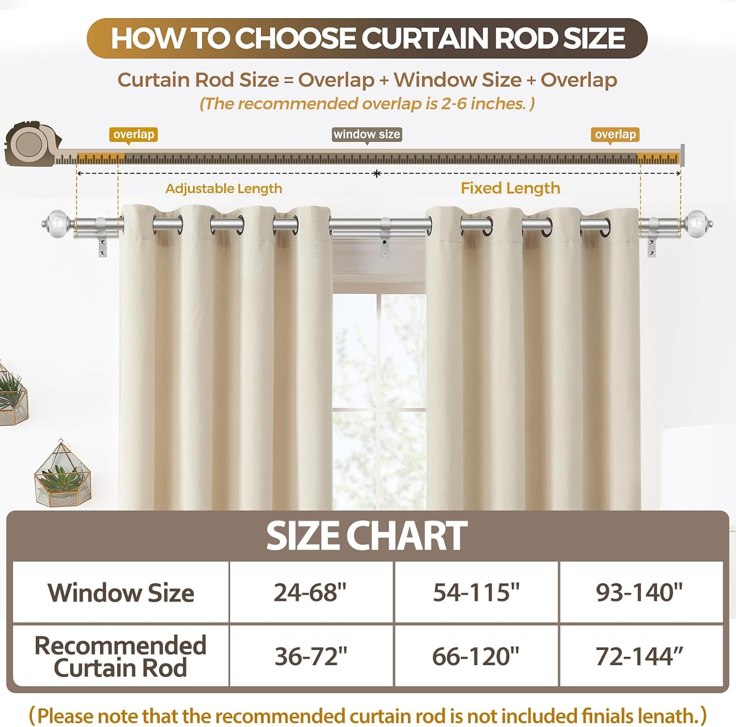 KAMANINA 1 Inch Silver Double Curtain Rods for Windows 36 to 72 Inches (3-6 Feet), Adjustable Heavy Duty Drapery Rod, Telescoping Dual Curtain Rod with Marble Ends