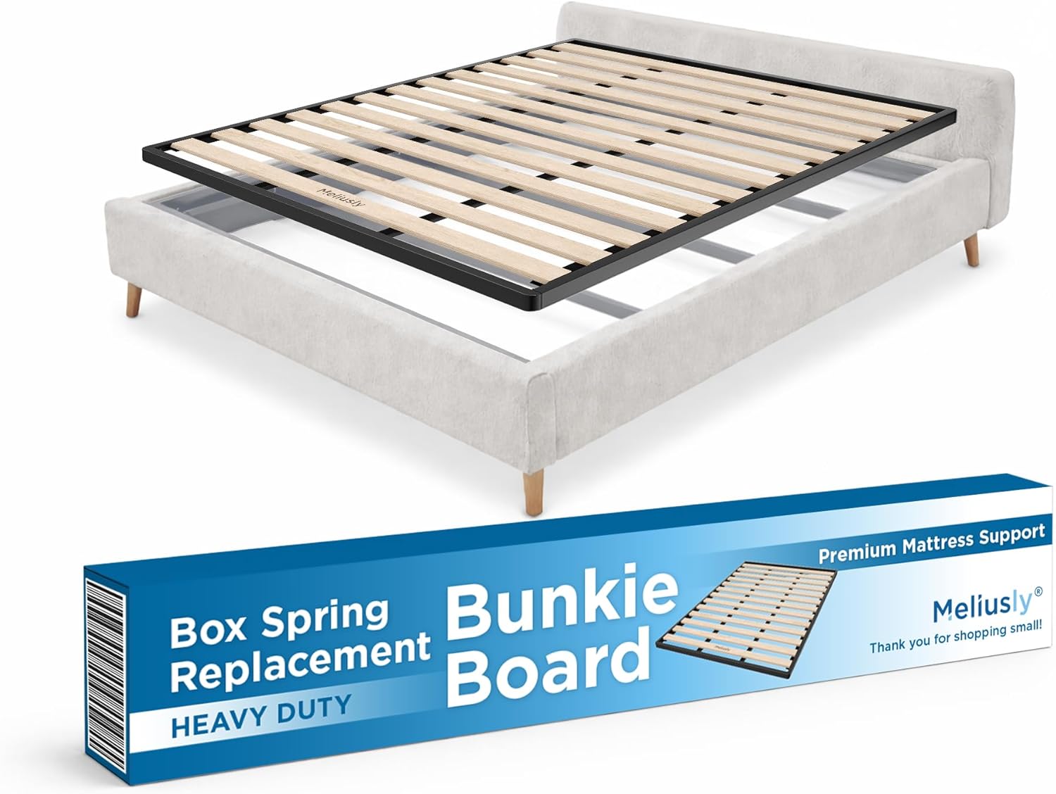 Meliusly Bunkie Board Queen Size (59.3x79.3'') Heavy Duty Bed Board, Under 3" Spacing, Bed Slats, Low Profile Box Spring Replacement, Flat Bed Support Board