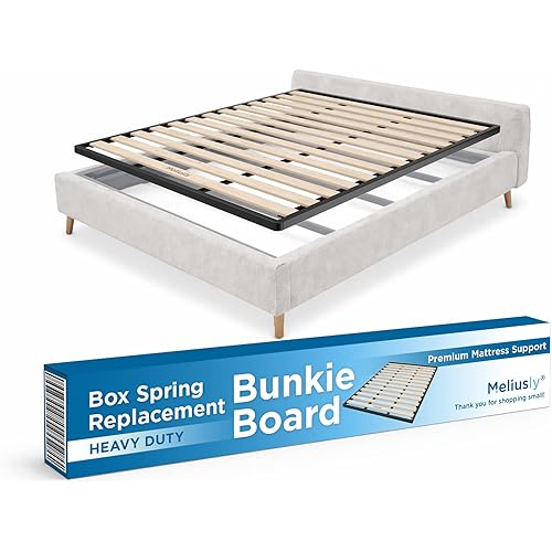 Meliusly Bunkie Board Queen Size (59.3x79.3'') Heavy Duty Bed Board, Under 3" Spacing, Bed Slats, Low Profile Box Spring Replacement, Flat Bed Support Board