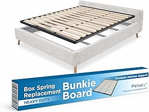 Meliusly Bunkie Board Queen Size (59.3x79.3'') Heavy Duty Bed Board, Under 3" Spacing, Bed Slats, Low Profile Box Spring Replacement, Flat Bed Support Board