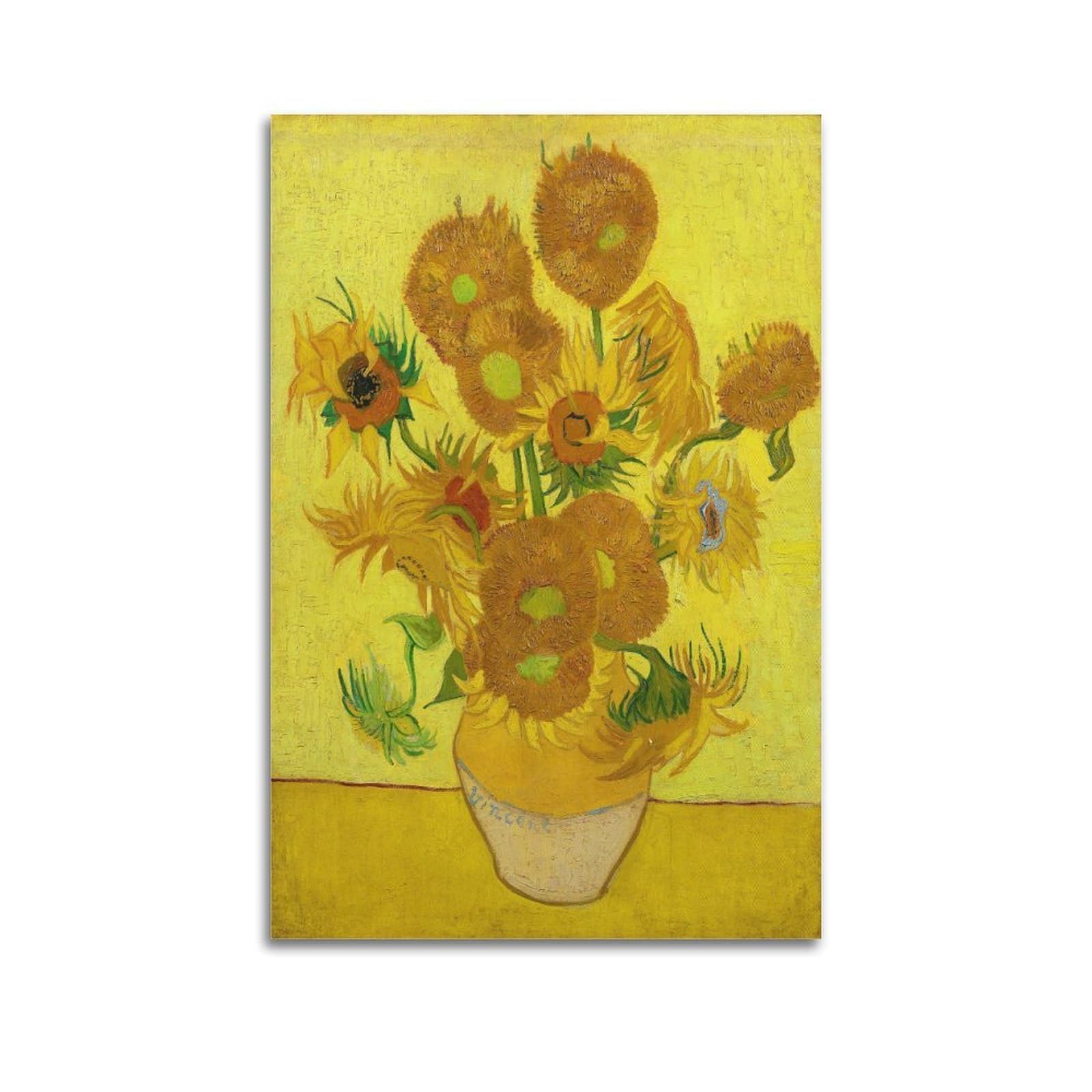 Ymxsdimds Unframe-Style Sunflowers By Vincent Van Gogh Painting Poster Picture Print Wall Art Canvas Artworks Room Aesthetic 20X30inch(50X75cm)
