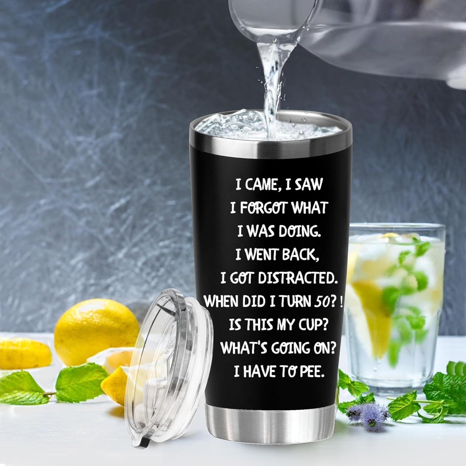 50th Birthday Gifts For Men Women-20 OZ Stainless Steel Tumbler-50th Birthday Decorations for Him Her - Image 2