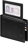 Zitahli Portefeuille pour hommes 12 Porte carte Slim RFID Cuir 2 ID Porte-fenêtre pour hommes avec boîte cadeau